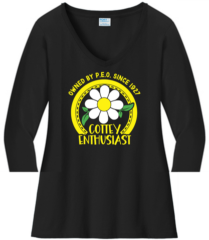 Cottey Enthusiast Owned by P.E.O. Since 1927 VNeck Ladies Fit