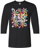 P.E.O. Sisterhood WaterColor Daisies  ...   Crew Neck Ladies Fit