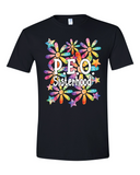 P.E.O. Sisterhood WaterColor Daisies  ...   Crew Neck Ladies Fit