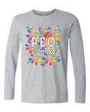 P.E.O. Sisterhood WaterColor Daisies  ...   Crew Neck Ladies Fit