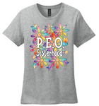P.E.O. Sisterhood WaterColor Daisies  ...   Crew Neck Ladies Fit