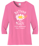 Believe in the Magic of P.E.O.  . . . . . . . . . Chapter T Cotton Tee VNeck or Crew Neck . Ladies Fashion Fit