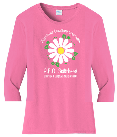 Philanthropic Educational Organization Chapter T. . . Cotton Tee VNeck or Crew Neck . . . . . . . . . Ladies Fashion Fit