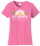 P.E.O. Virtues Chapter T. . . . . . Cotton Tee VNeck or Crew Neck . .  Ladies Fashion Fit