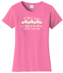 A P.E.O. Sister is a Gift of the Heart  . . . . Chapter T . . . . . . . Cotton Tee VNeck or Crew Neck . . . .Ladies Fashion Fit