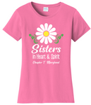 Chapter T  Sisters In Heart & Spirit . . . Cotton Tee ...  VNeck or Crew Neck . . . . . . . . . Ladies Fashion Fit