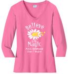 Believe in the Magic of P.E.O.  . . . . . . . . . Chapter T Cotton Tee VNeck or Crew Neck . Ladies Fashion Fit