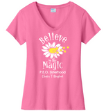 Believe in the Magic of P.E.O.  . . . . . . . . . Chapter T Cotton Tee VNeck or Crew Neck . Ladies Fashion Fit