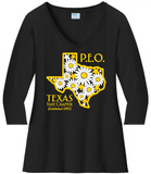 Texas State Chapter VNeck ... Ladies Fit - Yellow Accents