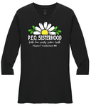 P.E.O. Virtues Chapter T. . . . . . Cotton Tee VNeck or Crew Neck . .  Ladies Fashion Fit