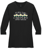 A P.E.O. Sister is a Gift of the Heart  . . . . Chapter T . . . . . . . Cotton Tee VNeck or Crew Neck . . . .Ladies Fashion Fit