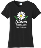 Chapter T  Sisters In Heart & Spirit . . . Cotton Tee ...  VNeck or Crew Neck . . . . . . . . . Ladies Fashion Fit