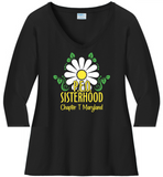 P.E.O. Sisterhood Chapter T. . . . . . Cotton Tee VNeck or Crew Neck . .  Ladies Fashion Fit