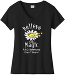 Believe in the Magic of P.E.O.  . . . . . . . . . Chapter T Cotton Tee VNeck or Crew Neck . Ladies Fashion Fit