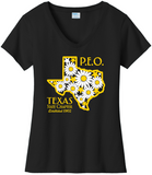 Texas State Chapter VNeck ... Ladies Fit - Yellow Accents