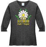 P.E.O. Sisterhood Chapter T. . . . . . Cotton Tee VNeck or Crew Neck . .  Ladies Fashion Fit