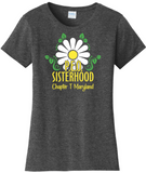 P.E.O. Sisterhood Chapter T. . . . . . Cotton Tee VNeck or Crew Neck . .  Ladies Fashion Fit