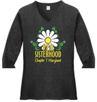 P.E.O. Sisterhood Chapter T. . . . . . Cotton Tee VNeck or Crew Neck . .  Ladies Fashion Fit