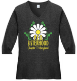 P.E.O. Sisterhood Chapter T. . . . . . Cotton Tee VNeck or Crew Neck . .  Ladies Fashion Fit