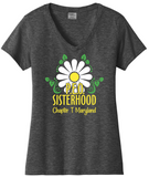 P.E.O. Sisterhood Chapter T. . . . . . Cotton Tee VNeck or Crew Neck . .  Ladies Fashion Fit