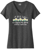 A P.E.O. Sister is a Gift of the Heart  . . . . Chapter T . . . . . . . Cotton Tee VNeck or Crew Neck . . . .Ladies Fashion Fit