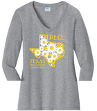 Texas State Chapter VNeck ... Ladies Fit - Yellow Accents
