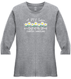 A P.E.O. Sister is a Gift of the Heart  . . . . Chapter T . . . . . . . Cotton Tee VNeck or Crew Neck . . . .Ladies Fashion Fit