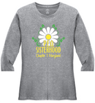 P.E.O. Sisterhood Chapter T. . . . . . Cotton Tee VNeck or Crew Neck . .  Ladies Fashion Fit