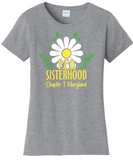 P.E.O. Sisterhood Chapter T. . . . . . Cotton Tee VNeck or Crew Neck . .  Ladies Fashion Fit