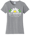 P.E.O. Virtues Chapter T. . . . . . Cotton Tee VNeck or Crew Neck . .  Ladies Fashion Fit