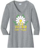 P.E.O. Sisterhood Chapter T. . . . . . Cotton Tee VNeck or Crew Neck . .  Ladies Fashion Fit