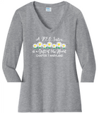 A P.E.O. Sister is a Gift of the Heart  . . . . Chapter T . . . . . . . Cotton Tee VNeck or Crew Neck . . . .Ladies Fashion Fit