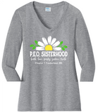 P.E.O. Virtues Chapter T. . . . . . Cotton Tee VNeck or Crew Neck . .  Ladies Fashion Fit