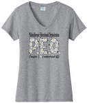 P.E.O. Daisy Font  . . . . Chapter T . . . . . . . Cotton Tee VNeck or Crew Neck . . . . . . . . Ladies Fashion Fit