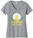 P.E.O. Sisterhood Chapter T. . . . . . Cotton Tee VNeck or Crew Neck . .  Ladies Fashion Fit