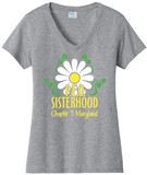 P.E.O. Sisterhood Chapter T. . . . . . Cotton Tee VNeck or Crew Neck . .  Ladies Fashion Fit