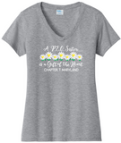 A P.E.O. Sister is a Gift of the Heart  . . . . Chapter T . . . . . . . Cotton Tee VNeck or Crew Neck . . . .Ladies Fashion Fit