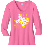 Texas State Chapter VNeck ... Ladies Fit - Yellow Accents