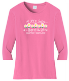 A P.E.O. Sister is a Gift of the Heart  . . . . Chapter T . . . . . . . Cotton Tee VNeck or Crew Neck . . . .Ladies Fashion Fit