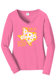 Texas State Chapter VNeck ... Ladies Fit - Yellow Accents