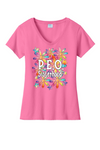 P.E.O. Sisterhood WaterColor Daisies  ...   V-Neck Ladies Fit