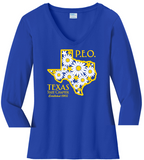 Texas State Chapter VNeck ... Ladies Fit - Yellow Accents