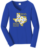 Texas State Chapter VNeck ... Ladies Fit - Yellow Accents