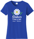 Chapter T  Sisters In Heart & Spirit . . . Cotton Tee ...  VNeck or Crew Neck . . . . . . . . . Ladies Fashion Fit