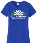 P.E.O. Virtues Chapter T. . . . . . Cotton Tee VNeck or Crew Neck . .  Ladies Fashion Fit