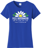 P.E.O. Virtues Chapter T. . . . . . Cotton Tee VNeck or Crew Neck . .  Ladies Fashion Fit