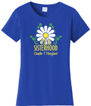 P.E.O. Sisterhood Chapter T. . . . . . Cotton Tee VNeck or Crew Neck . .  Ladies Fashion Fit