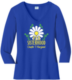 P.E.O. Sisterhood Chapter T. . . . . . Cotton Tee VNeck or Crew Neck . .  Ladies Fashion Fit