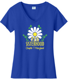 P.E.O. Sisterhood Chapter T. . . . . . Cotton Tee VNeck or Crew Neck . .  Ladies Fashion Fit