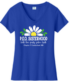 P.E.O. Virtues Chapter T. . . . . . Cotton Tee VNeck or Crew Neck . .  Ladies Fashion Fit